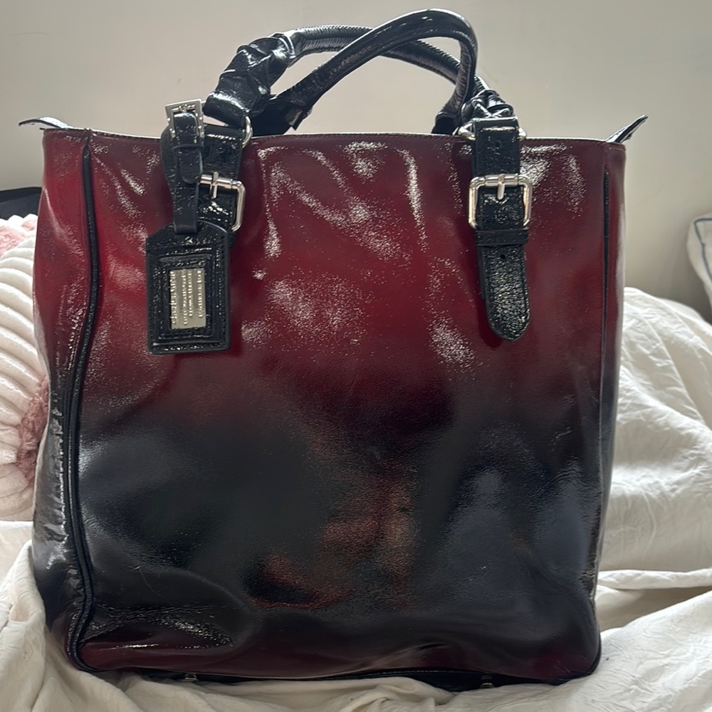 Charles David Red and black patent leather bag